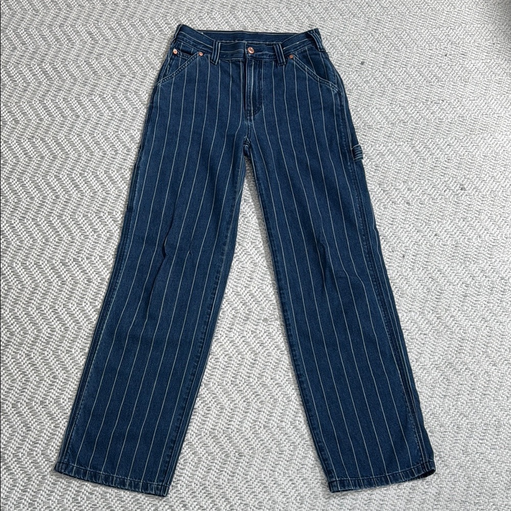 Women’s Gap Mid Rise ‘90s Loose Pinstripe Carpenter Jeans